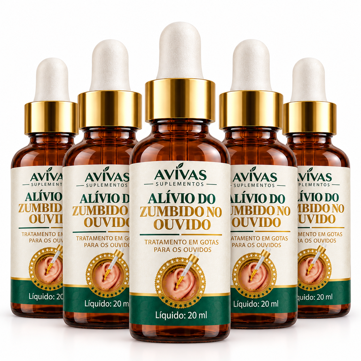Kit com 5 frascos Avivas