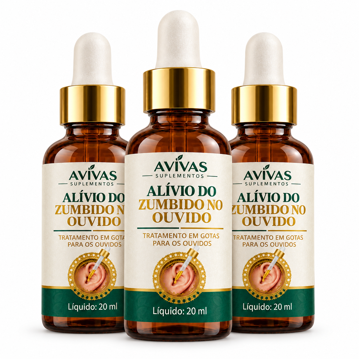 Kit com 3 frascos Avivas